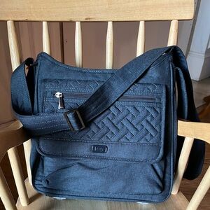 👜 Lug Crossbody Bag – Gray/Blue | RFID | Excellent Condition